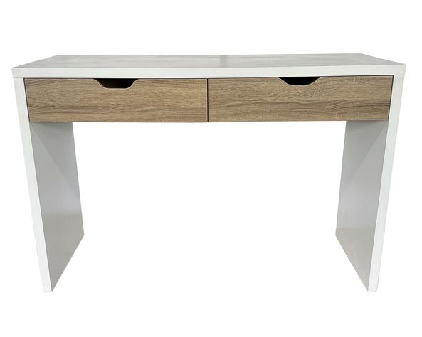 Centro trabajo 2 personas Reine blanco/natural 140x180x45 cm-3