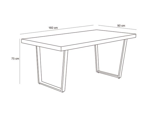 Mesa rectangular Annia blanco/madera-1