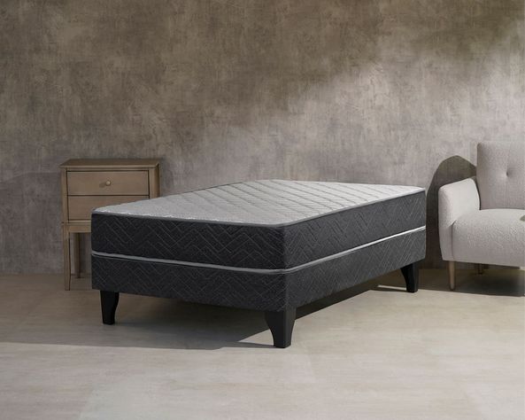 Cama europea 1 plaza x 190 cm Apolo black + set Asturias Celta-4