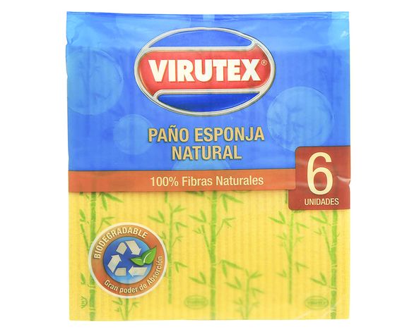 Paño esponja natural 6 unidades Virutex-0