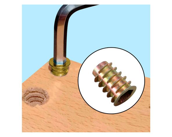 Inserto madera M5 x 10 2 unidades-2