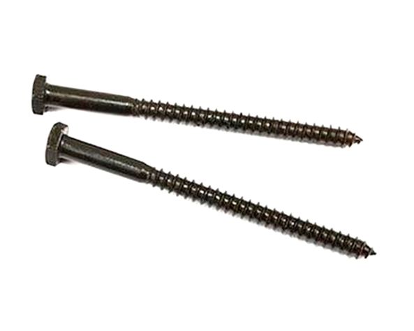 Tornillo tirafondo 1/4 x 4'' pavonado bolsa 2 unidades Imporper-0