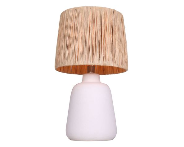 Lámpara mesa 1L E27 pantalla rafia-1