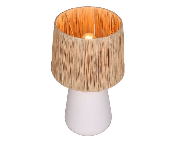 Lámpara mesa 1L E27 pantalla rafia-2
