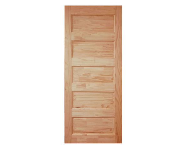 Puerta Pino Radiata Alcala 65x220 cm 5 paneles Moldupanel-1