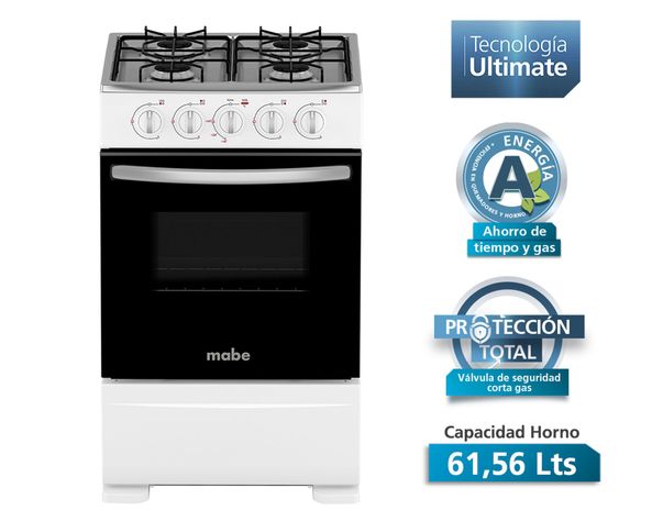 Cocina a gas 4 quemadores CMC20ABX-6 Mabe-1
