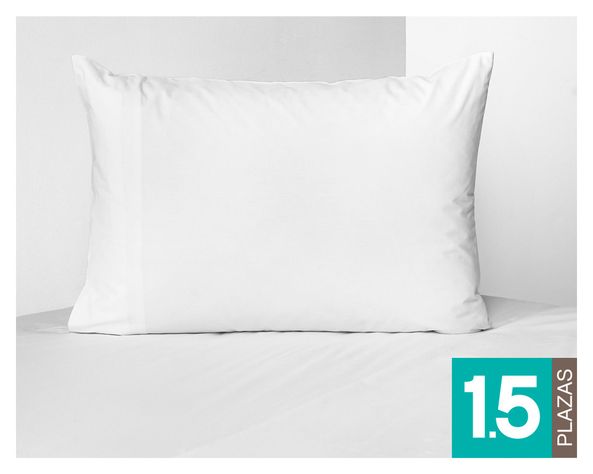 Juego de sábanas 1.5 plazas 180 hilos White blanco-0