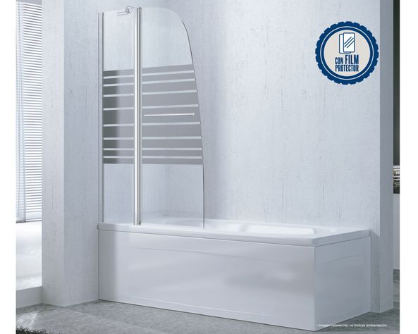 Batiente baño 150x90 cm 5 mm Franja con manilla-1