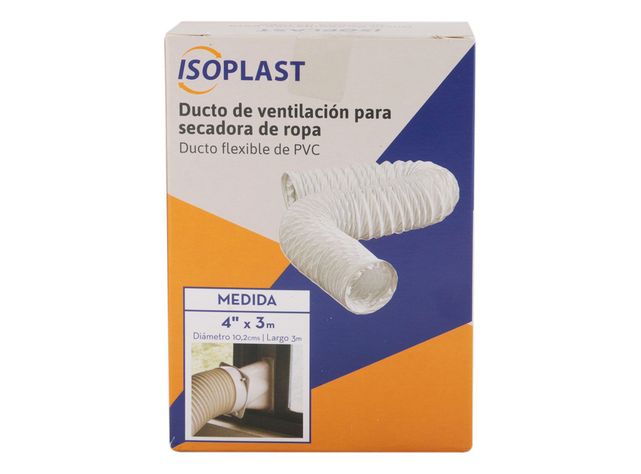 Ducto secadora 4'' 3 m flexible blanco Isoplast-1