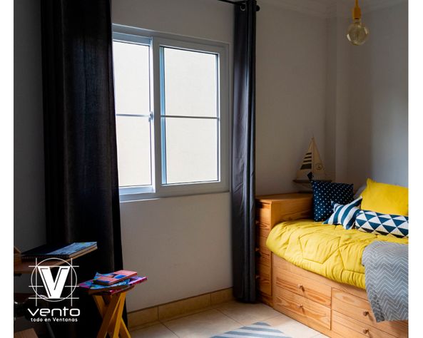 Ventana Pvc 140x120 cm Termopanel con gas Argón 2 hojas correderas blanco-0