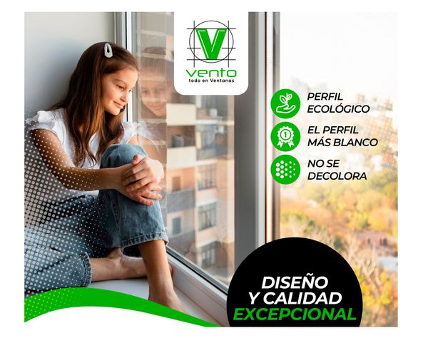 Ventana Pvc 140x120 cm Termopanel con gas Argón 2 hojas correderas blanco-1