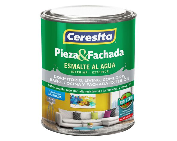 Esmalte al agua 1/4 galón pieza&fachada blanco satín ceresita-0