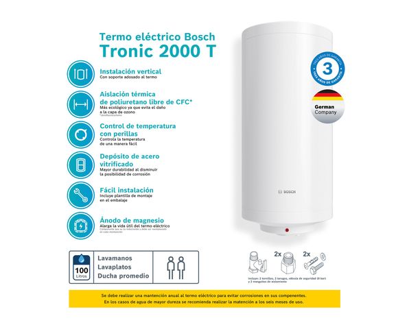 Termo eléctrico 100 litros Tronic 2000T blanco-2