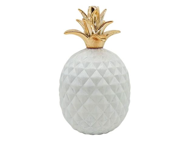 Figura decorativa Piña blanco-0