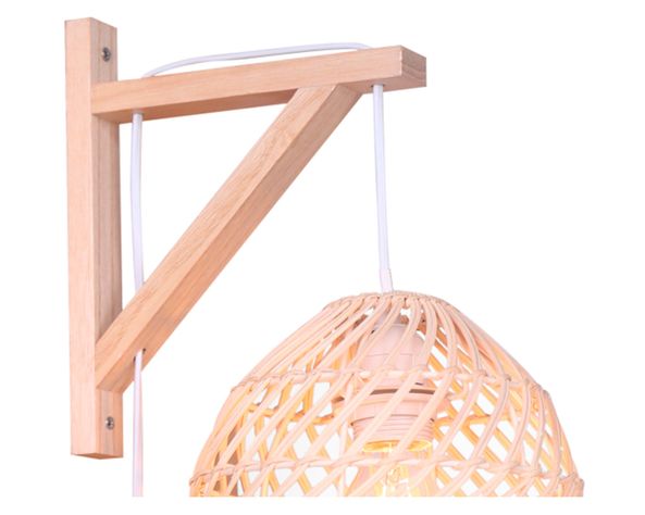 Apliqué pared 1L E27 Fibra natural-2