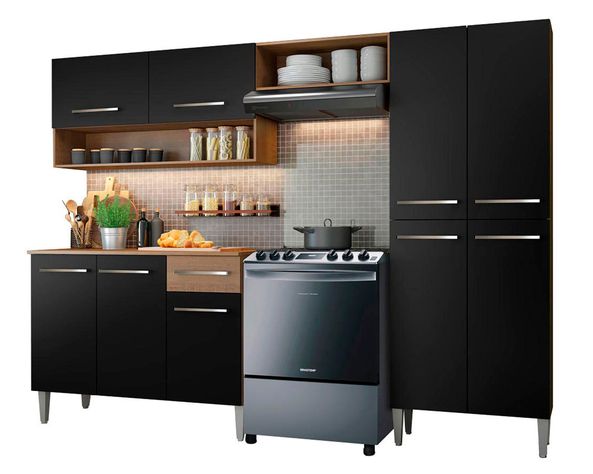 Kit cocina 9 puertas 1 cajón Emilly dark-0