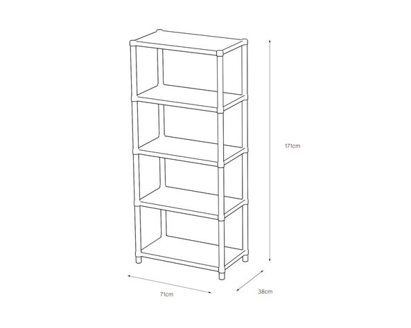 Repisa 5 Niveles negro 190x71x38 cm-2