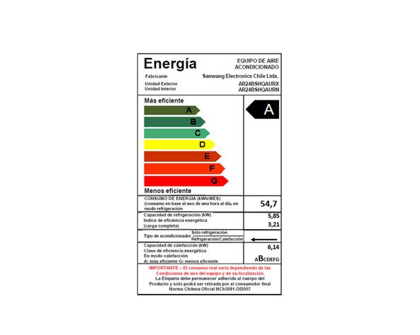 Aire Acondicionado Split Inverter 24000 BTU Samsung AR24BSHQAUR/ZS-8