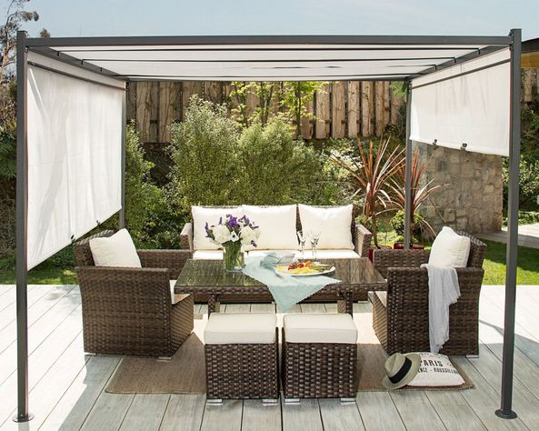 Pérgola 3x3x2,3 m Albany crudo Outzen-3