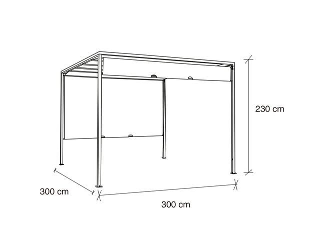 Pérgola 3x3x2,3 m Albany crudo Outzen-2