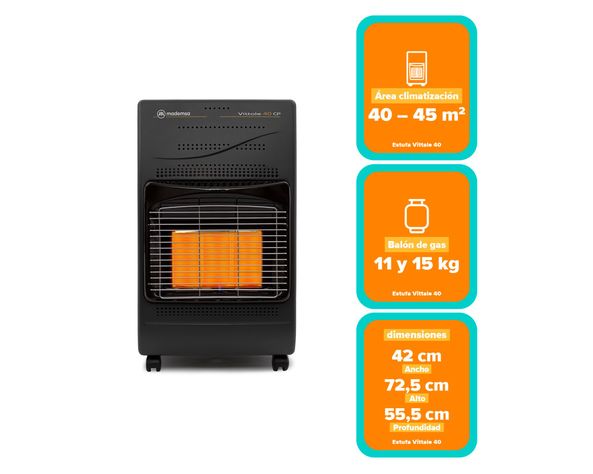 Estufa a gas 4000W Vittale 40 negro-1