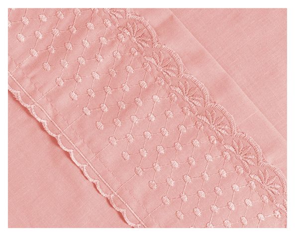 Juego de sábanas 1.5 plazas 144 hilos Rosa rosado-2