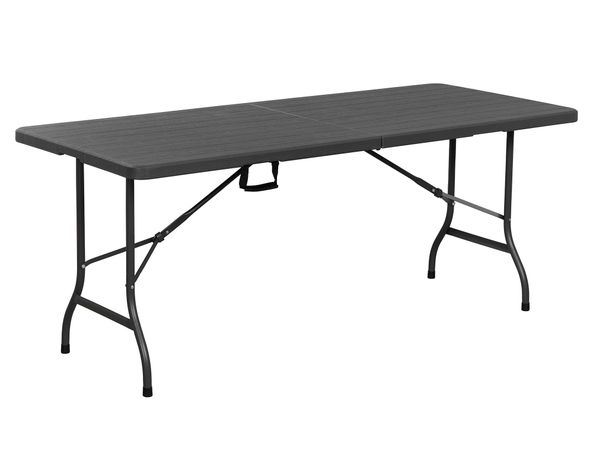 Mesa plegable madera 180 cm gris-0