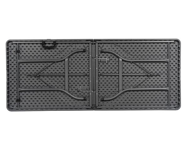 Mesa plegable madera 180 cm gris-2