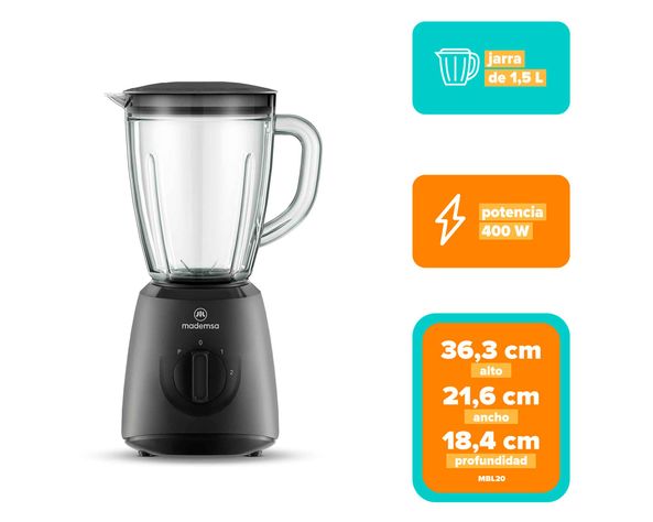 Licuadora MBL20 negro 400W 1.5 litros-4