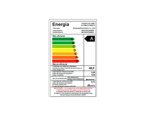 Aire Acondicionado Split Inverter 18000 BTU WIFI Samsung AR18TSFZAWK/ZS-7