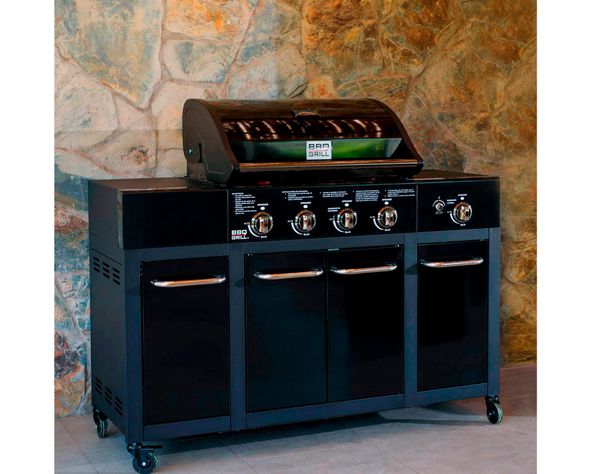 Parrilla a gas 4 quemadores + lateral Buffalo BBQ Grill-5