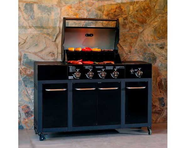 Parrilla a gas 4 quemadores + lateral Buffalo BBQ Grill-6