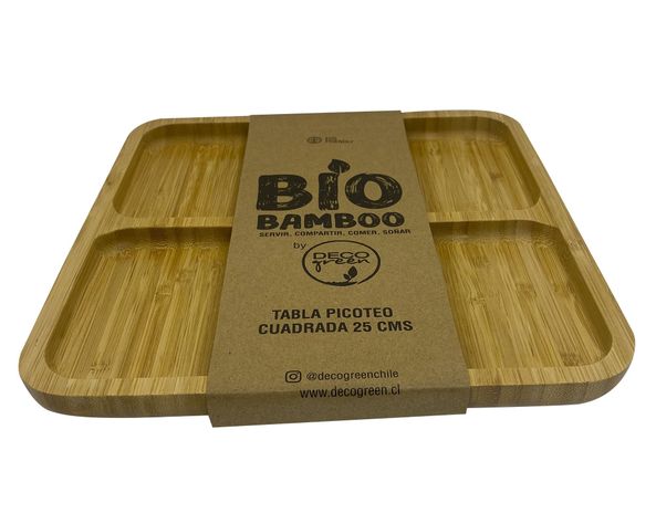 Tabla aperitivos 25 cm Bio Bamboo madera-1