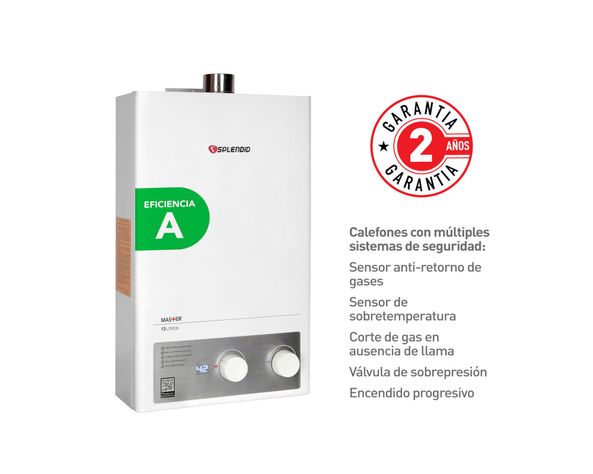 Calefont tiro forzado 13 litros gas natural Master Splendid-3