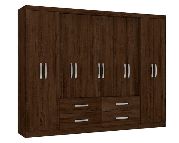 Clóset 10 puertas 4 cajones Lagos tabaco 183x235x45 cm-0