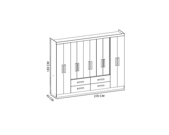 Clóset 10 puertas 4 cajones Lagos tabaco 183x235x45 cm-1