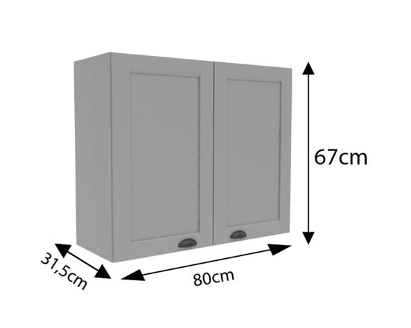 Mueble cocina mural 80 cm 2 puertas Premier gris-3