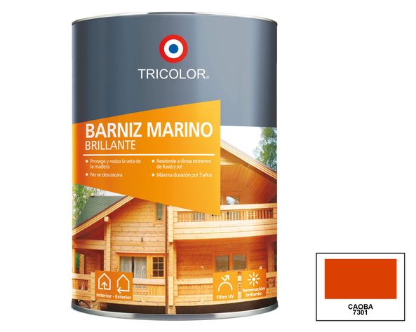 Barniz marino 1/4 galón caoba brillante Tricolor-0