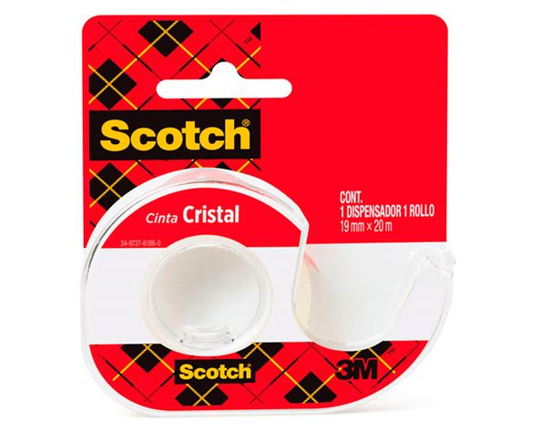 Cinta cristal 19 mm 20 m + dispensador scotch-0