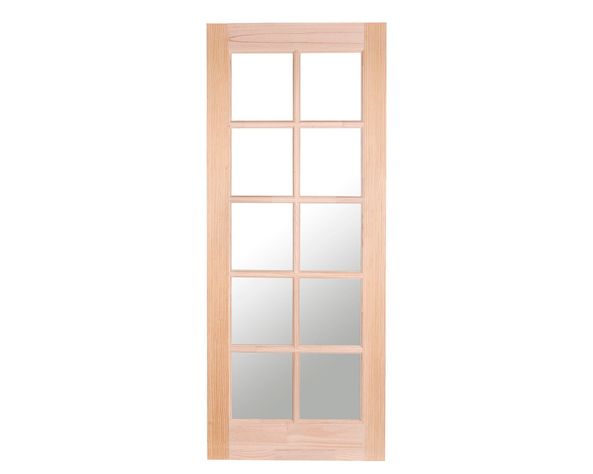Puerta Pino Radiata Sevillana 80x210 cm 10 Vidrios Moldupanel-1