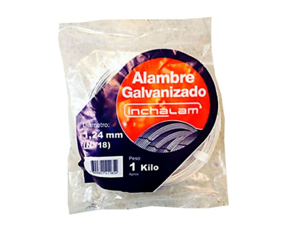 Alambre 1,24mmx100mt galvanizado 1 kilo. Inchalam-1