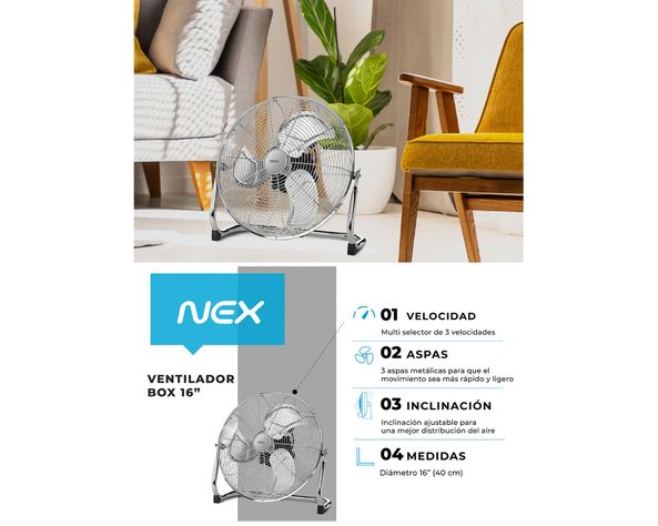 Ventilador box 16'' VBX1600M metal Nex-6