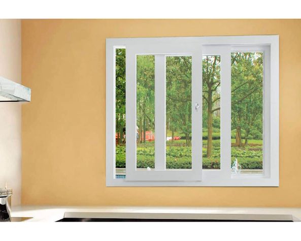 Ventana PVC 60x50 cm Monolítica 2 hojas correderas blanco semibrillo-0