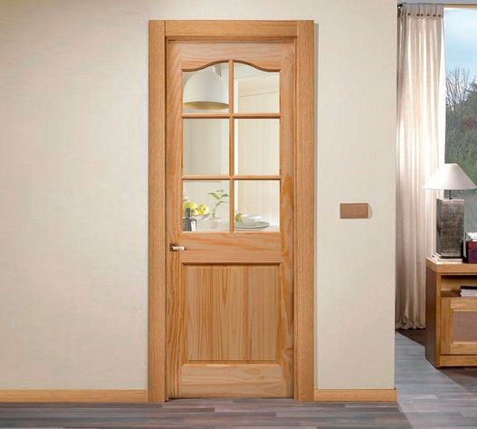 Puerta Pino Radiata Colico 6 vidrios 60x200 cm Moldupanel-0