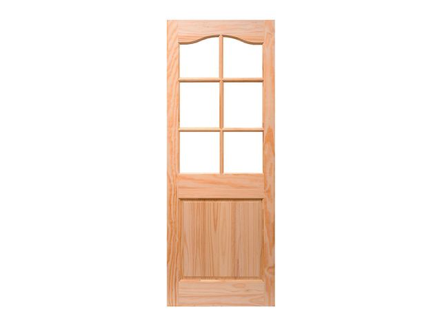 Puerta Pino Radiata Colico 6 vidrios 60x200 cm Moldupanel-1
