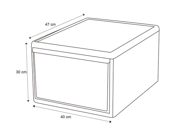 Cajonera modular alta grafito 30x40x47 cm-2