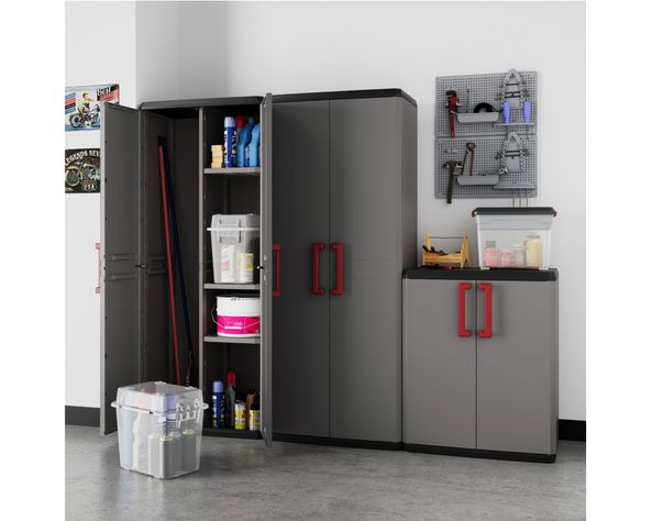 Estante organizador utility Quadra gris mate 166x68x39 cm-3