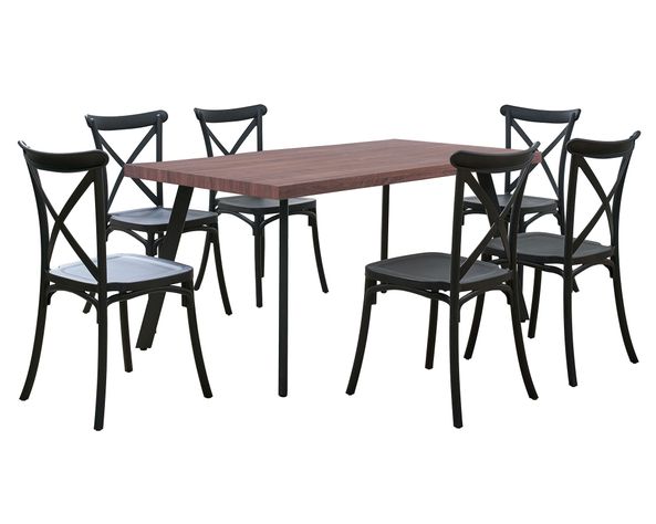Comedor 6 personas Toledo madera oscura-0