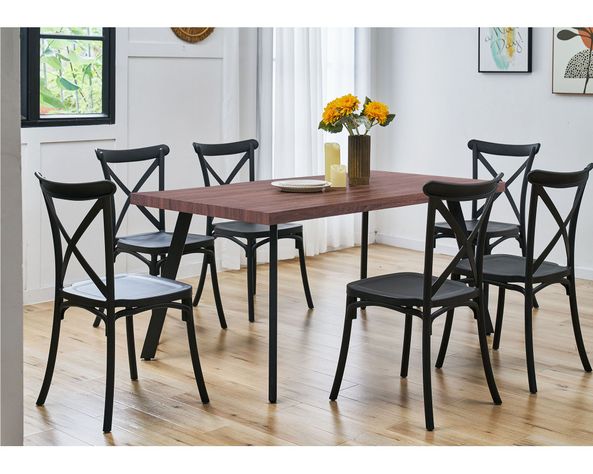 Comedor 6 personas Toledo madera oscura-5