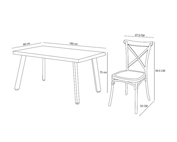 Comedor 6 personas Toledo madera oscura-6